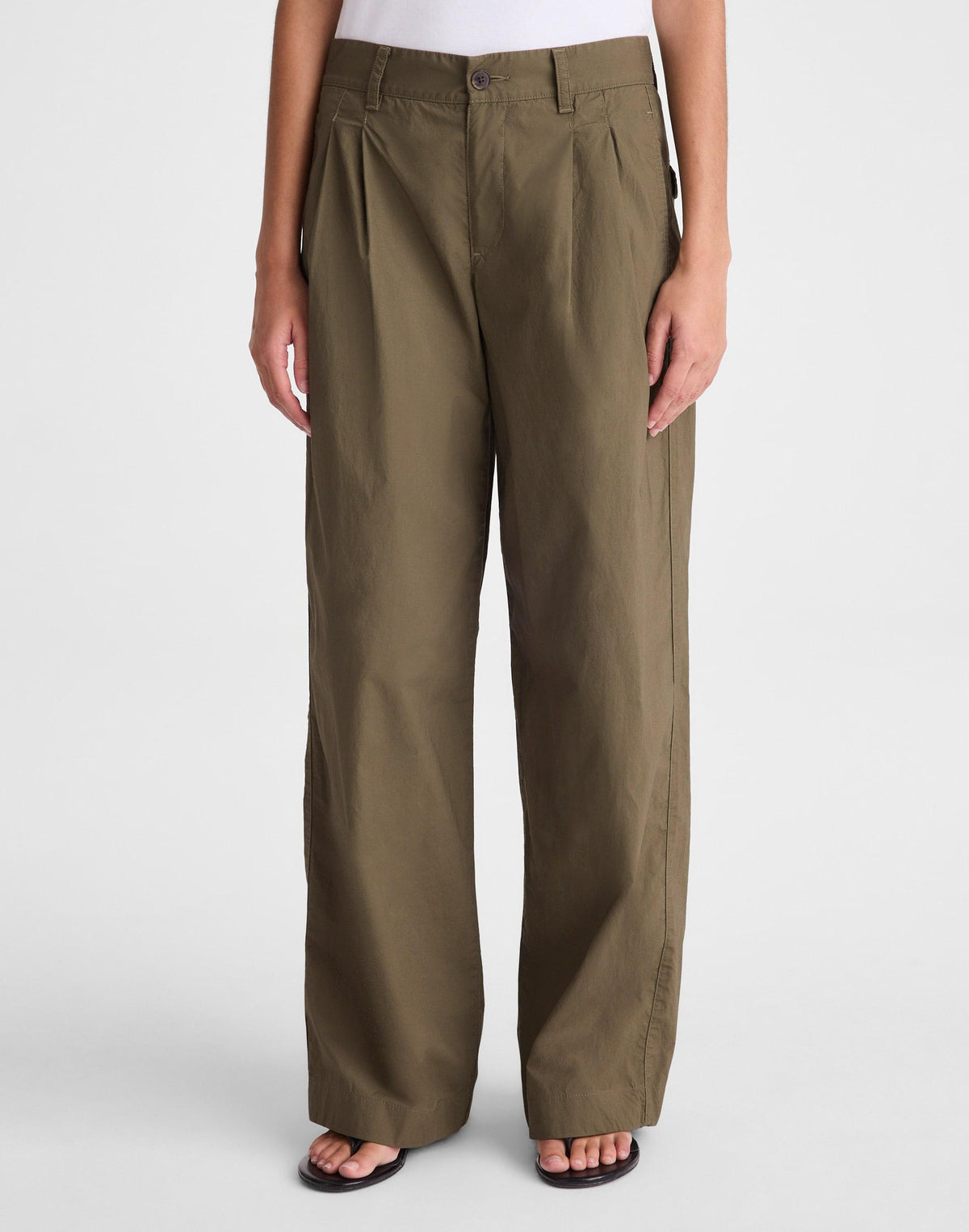 Madewell The Everyday Trouser in Poplin Faded Ivy