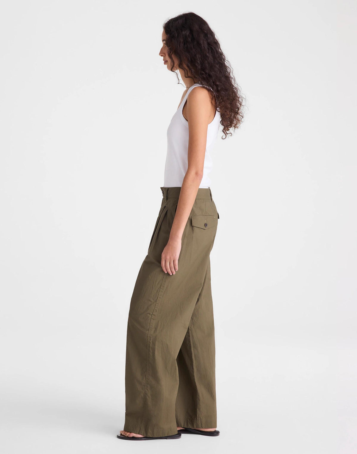 Madewell The Everyday Trouser in Poplin Faded Ivy