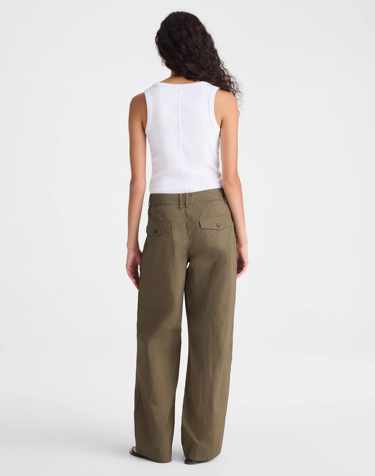 Madewell The Everyday Trouser in Poplin Faded Ivy