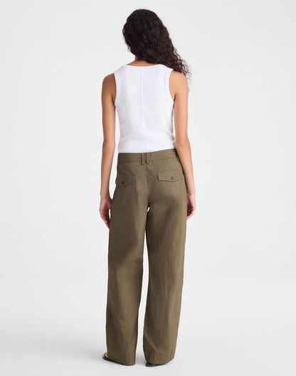 Madewell The Everyday Trouser in Poplin Faded Ivy