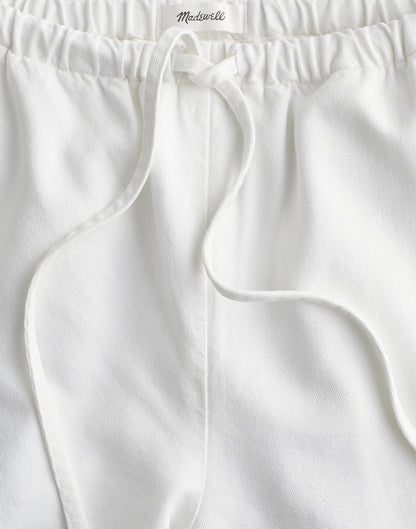 Madewell Embroidered Denim Pull-On Pants Tile White