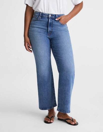 Madewell The Curvy Wide-Leg Crop Jean in Super Stretch Denim Oneida Wash