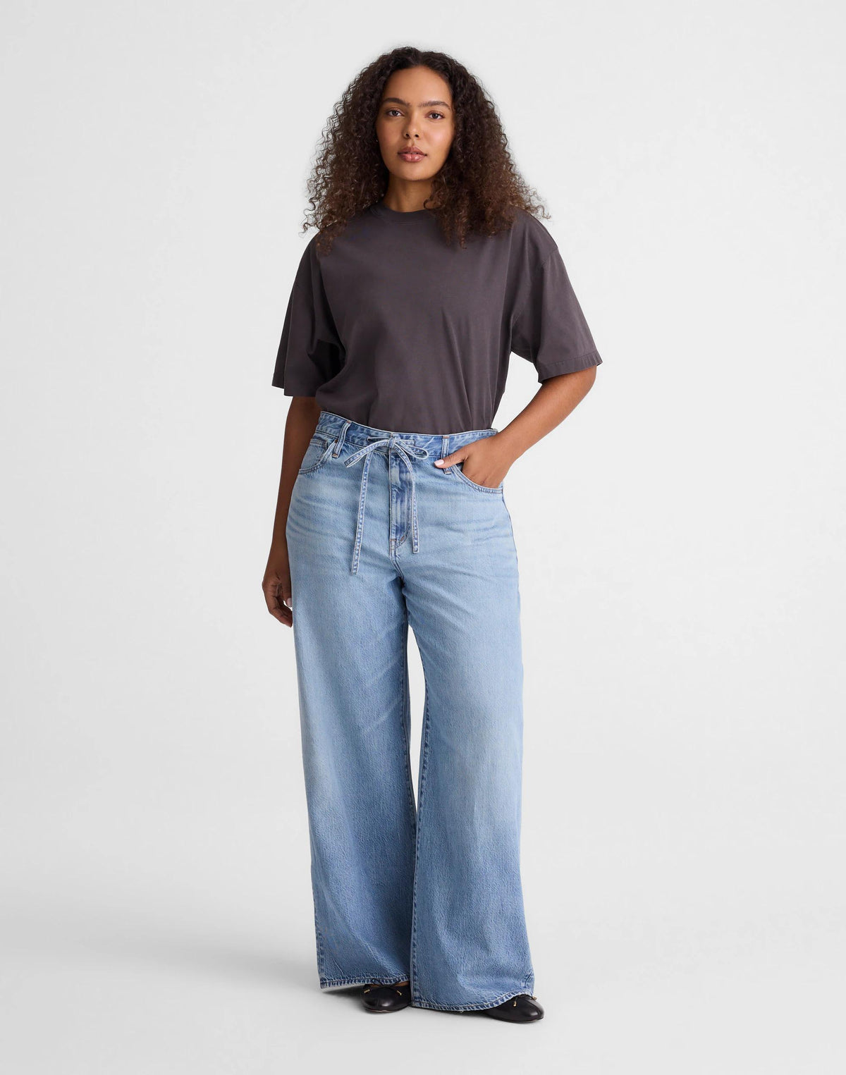 Madewell The Curvy Ultimate Wide-Leg Jean in Airy Denim Raebrook Wash