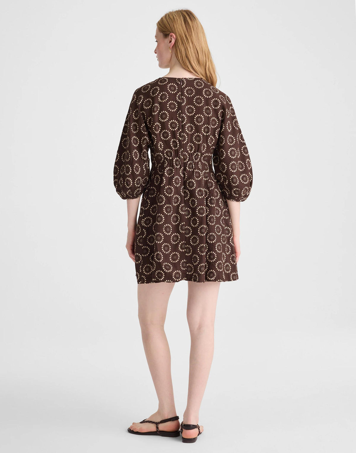 Madewell Splitneck Mini Dress Dark Brown