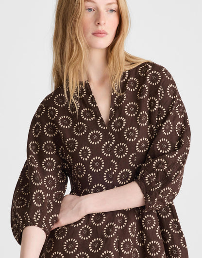 Madewell Splitneck Mini Dress Dark Brown