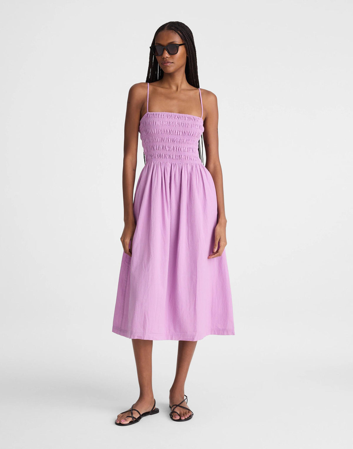 Madewell The Peyton Midi Dress Warm Wisteria