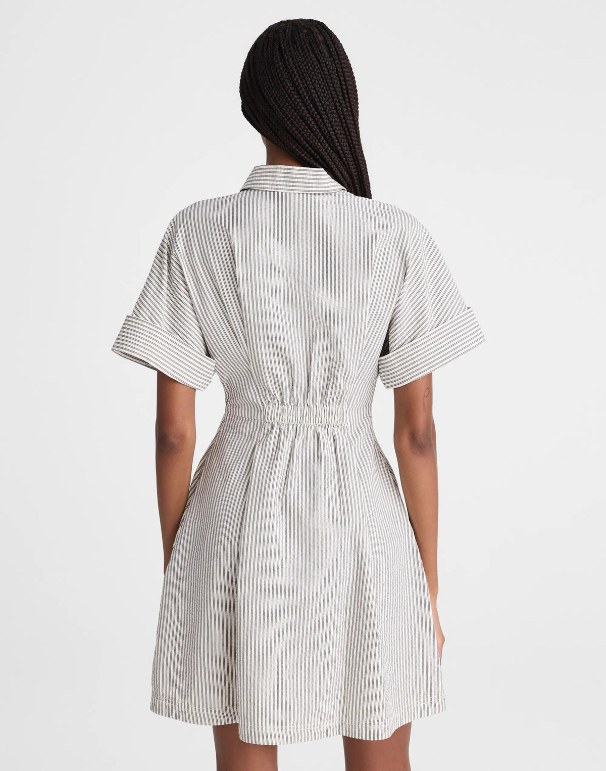 Madewell The Perry Mini Shirtdress Black Vintage Ivory Yarndye