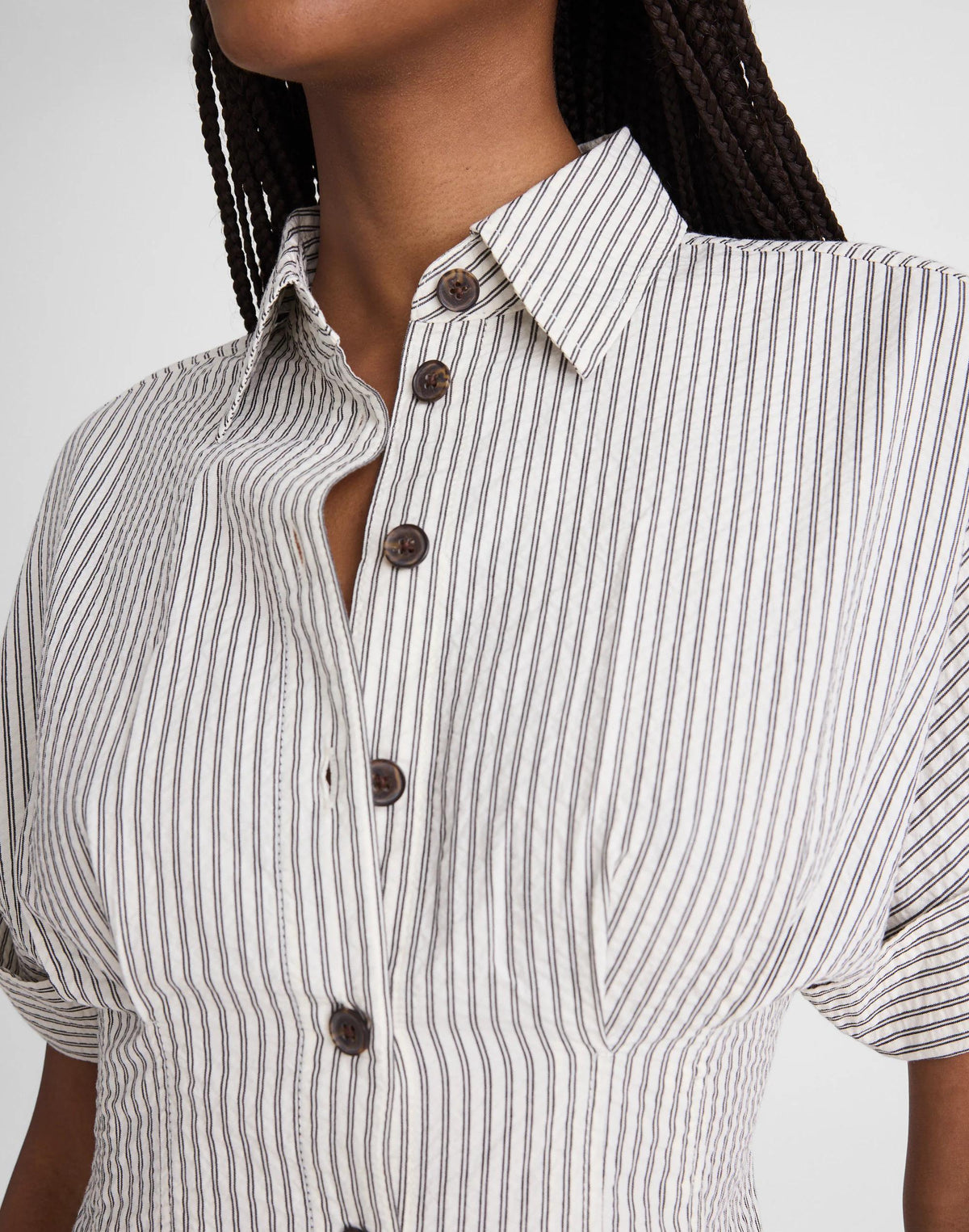 Madewell The Perry Mini Shirtdress Black Vintage Ivory Yarndye