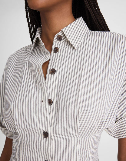 Madewell The Perry Mini Shirtdress Black Vintage Ivory Yarndye