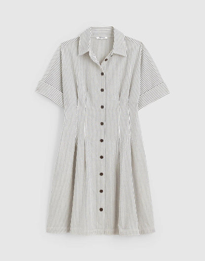 Madewell The Perry Mini Shirtdress Black Vintage Ivory Yarndye