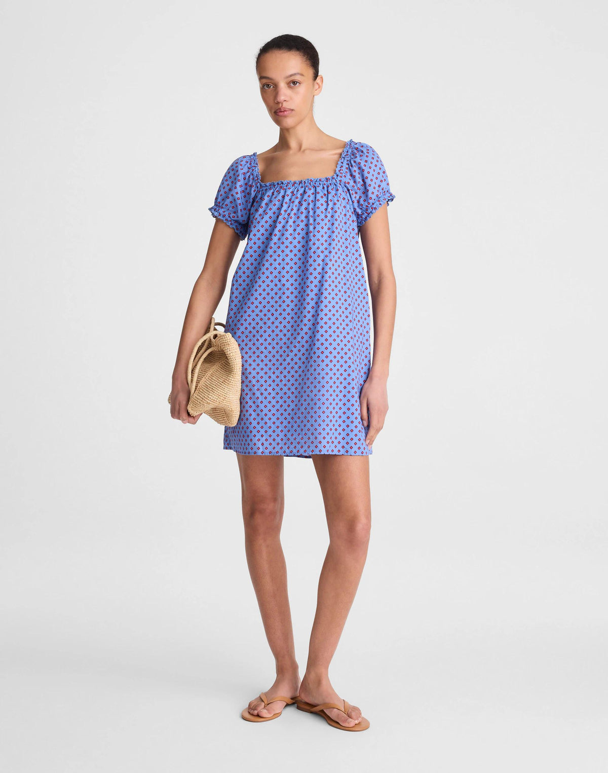 Madewell The Chateau Mini Dress Calm Blue