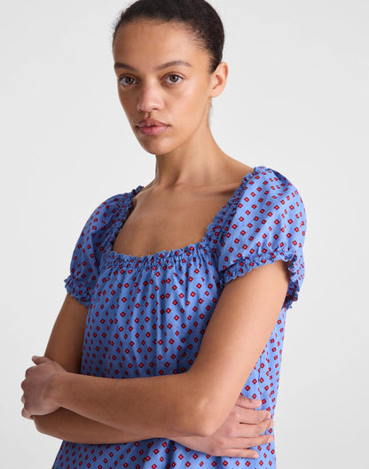 Madewell The Chateau Mini Dress Calm Blue