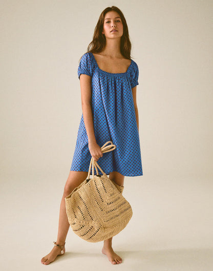Madewell The Chateau Mini Dress Calm Blue