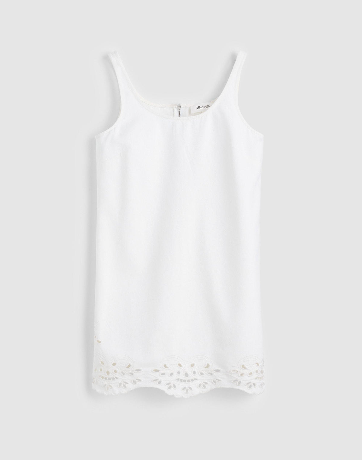 Madewell Denim Eyelet Mini Shift Dress Tile White