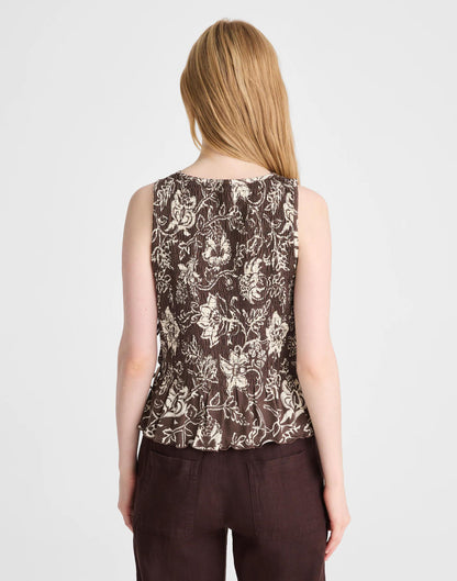 Madewell Side-Tie Smocked Tank Dark Brown