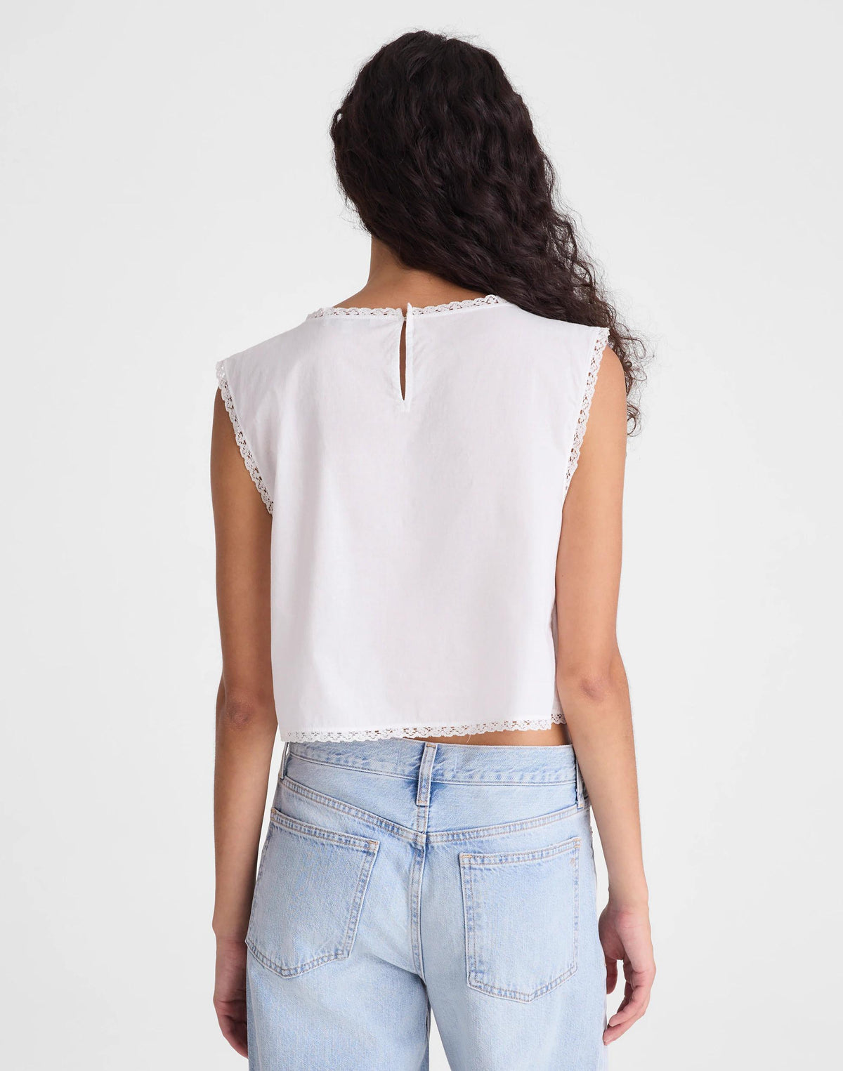 Madewell Embroidered Lace-Insert Top White