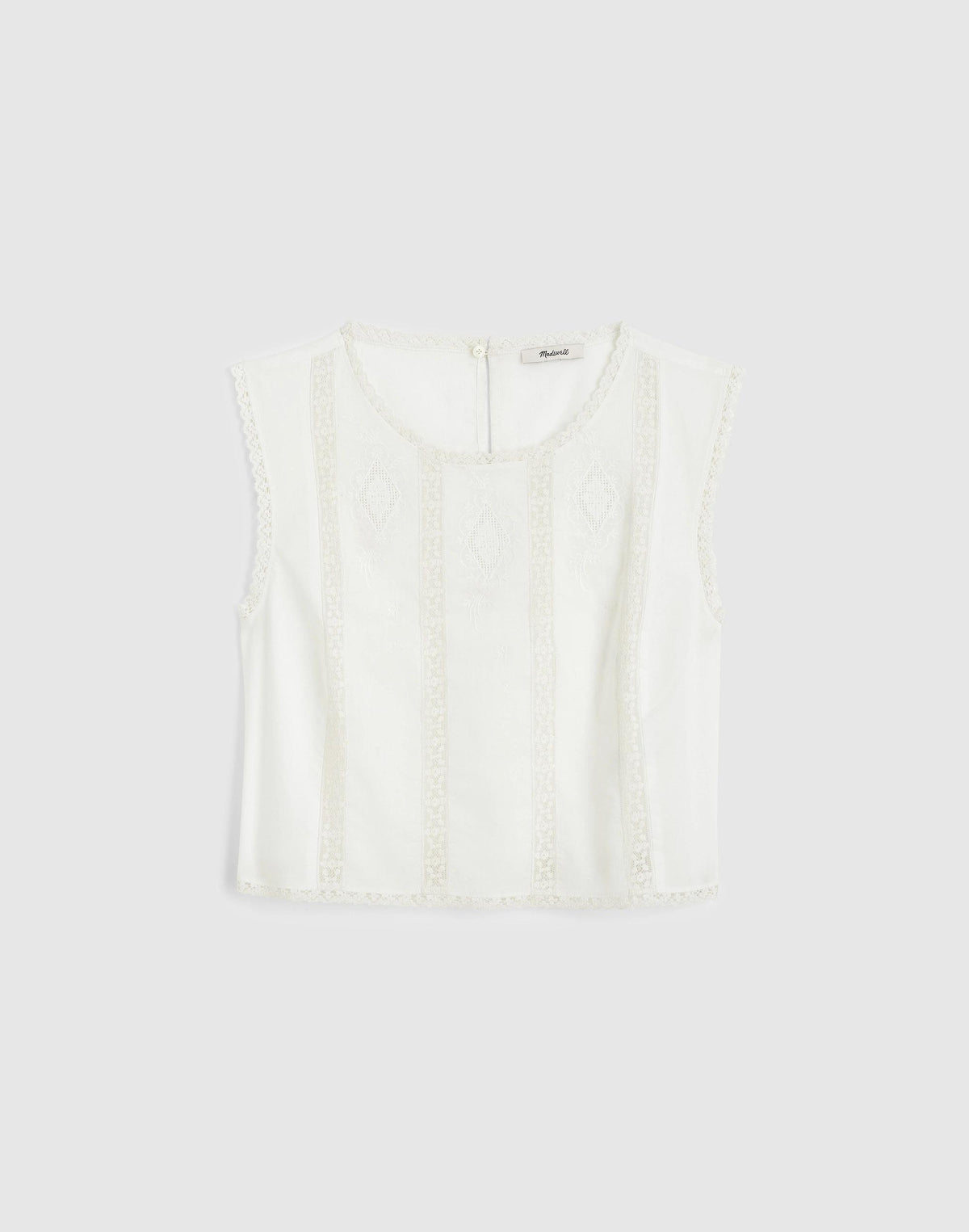 Madewell Embroidered Lace-Insert Top White