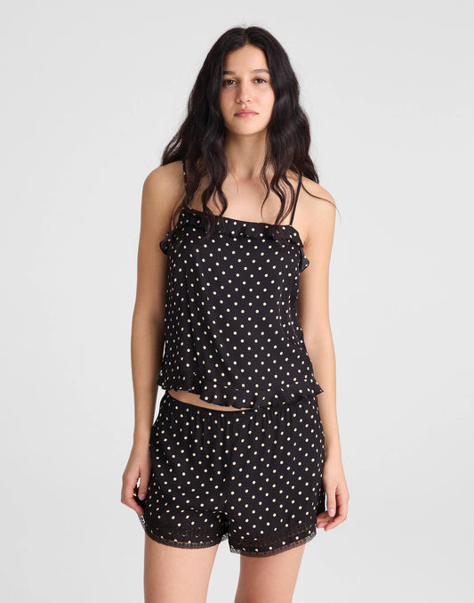 Madewell Ruffled Cami Top Jet Black