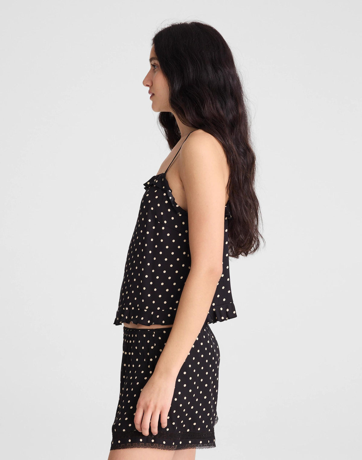 Madewell Ruffled Cami Top Jet Black
