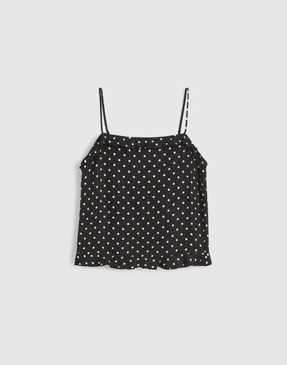 Madewell Ruffled Cami Top Jet Black
