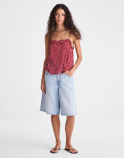 Madewell Ruffled Cami Top Red Currant