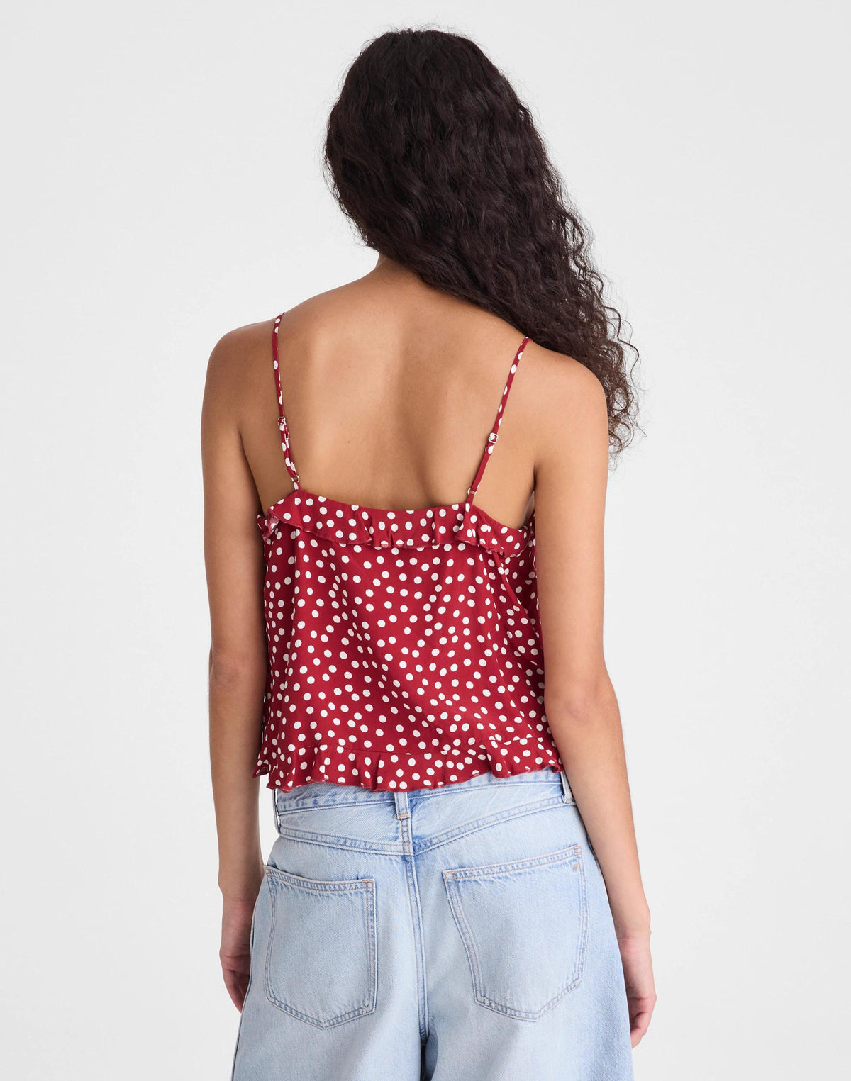 Madewell Ruffled Cami Top Red Currant