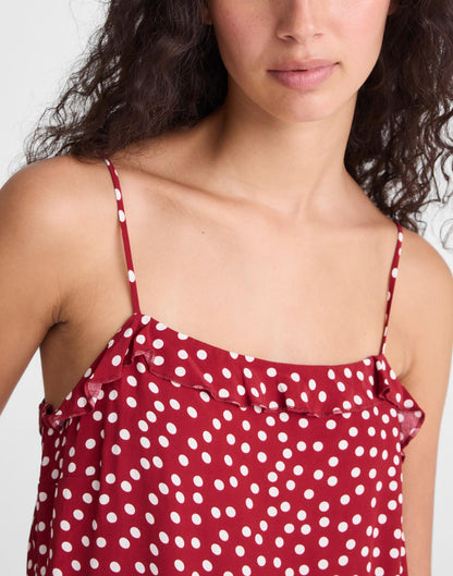 Madewell Ruffled Cami Top Red Currant