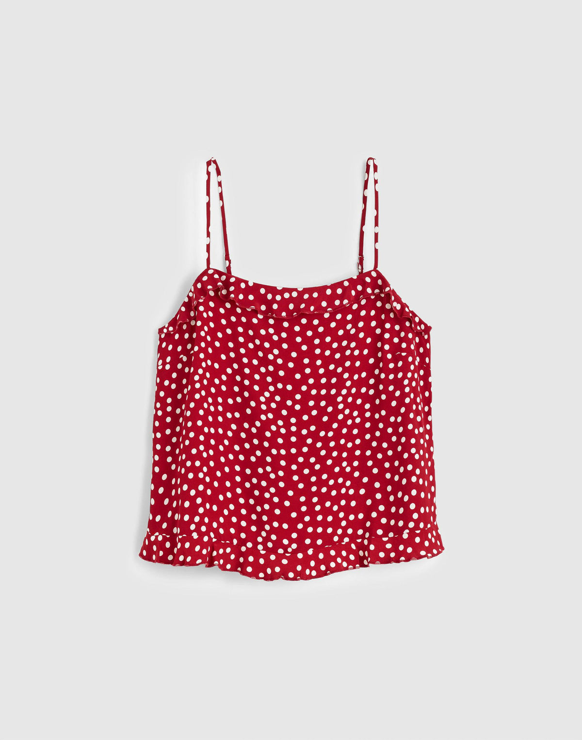 Madewell Ruffled Cami Top Red Currant