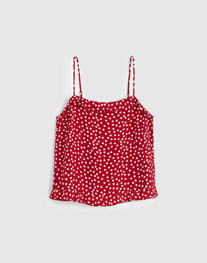 Madewell Ruffled Cami Top Red Currant