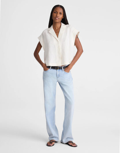Madewell Notch-Collar Popover Shirt Ivory Linen