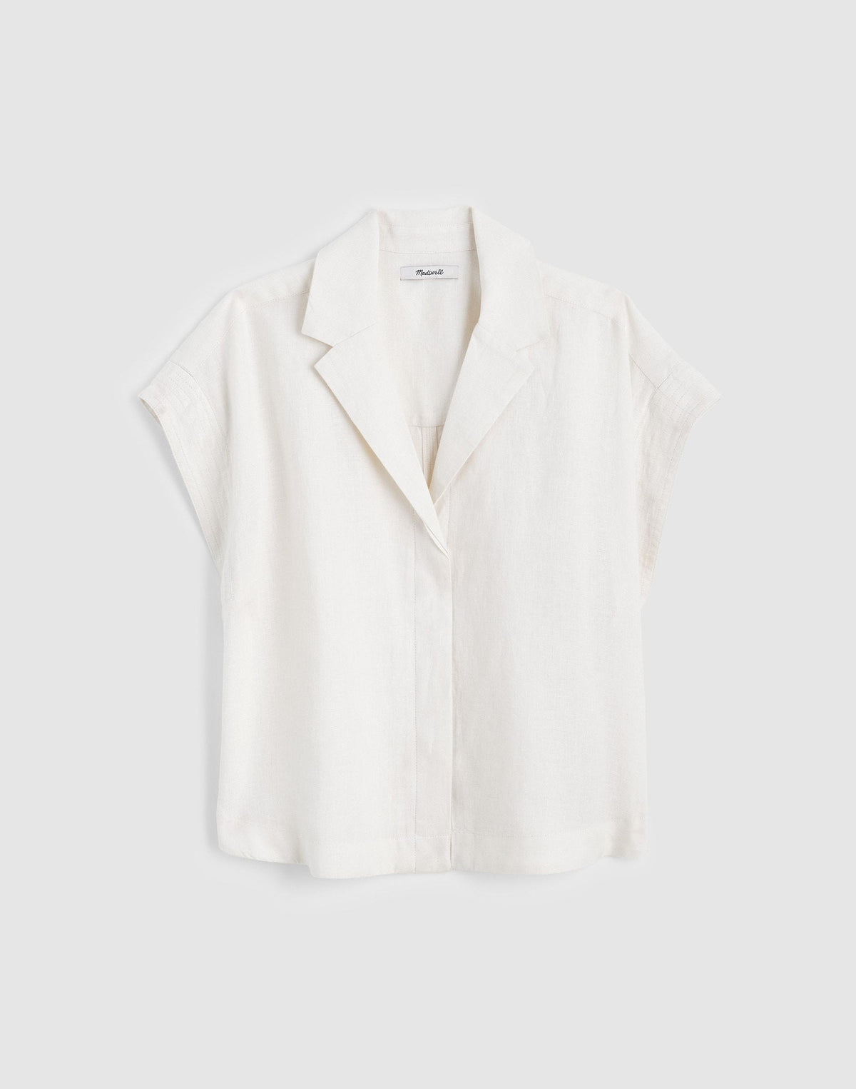 Madewell Notch-Collar Popover Shirt Ivory Linen
