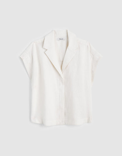 Madewell Notch-Collar Popover Shirt Ivory Linen