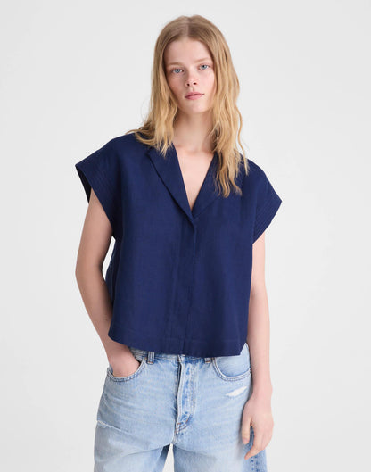 Madewell Notch-Collar Popover Shirt Classic Indigo