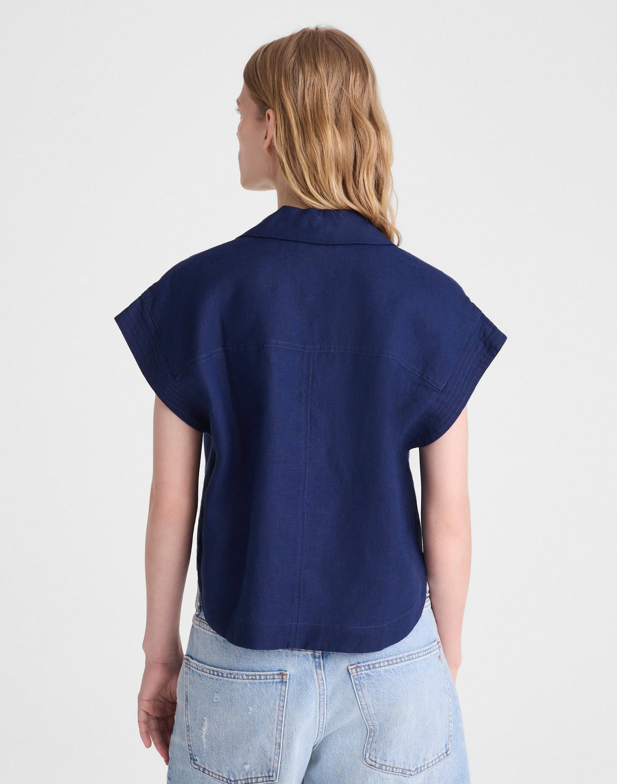 Madewell Notch-Collar Popover Shirt Classic Indigo