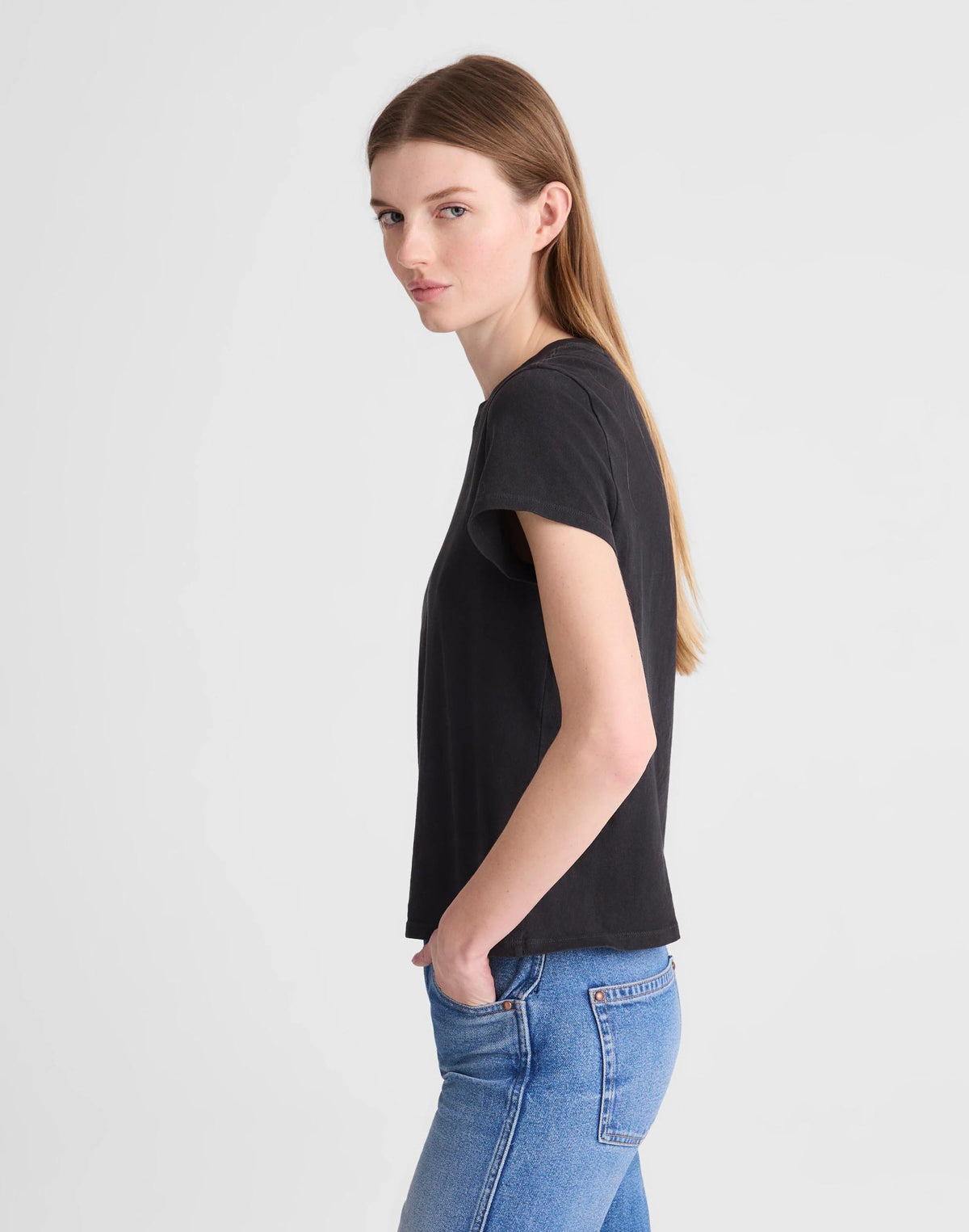 Madewell The Relaxed Tee in Vintage Jersey Black Charcoal