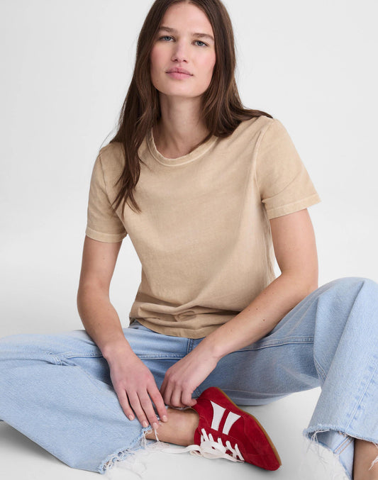 Madewell The Perfect Crewneck Tee in Allday Jersey Studio Beige