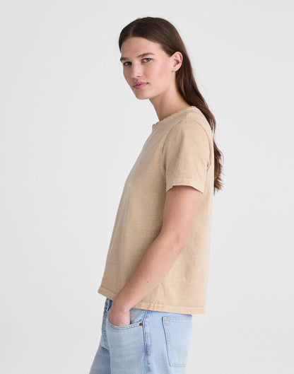 Madewell The Perfect Crewneck Tee in Allday Jersey Studio Beige