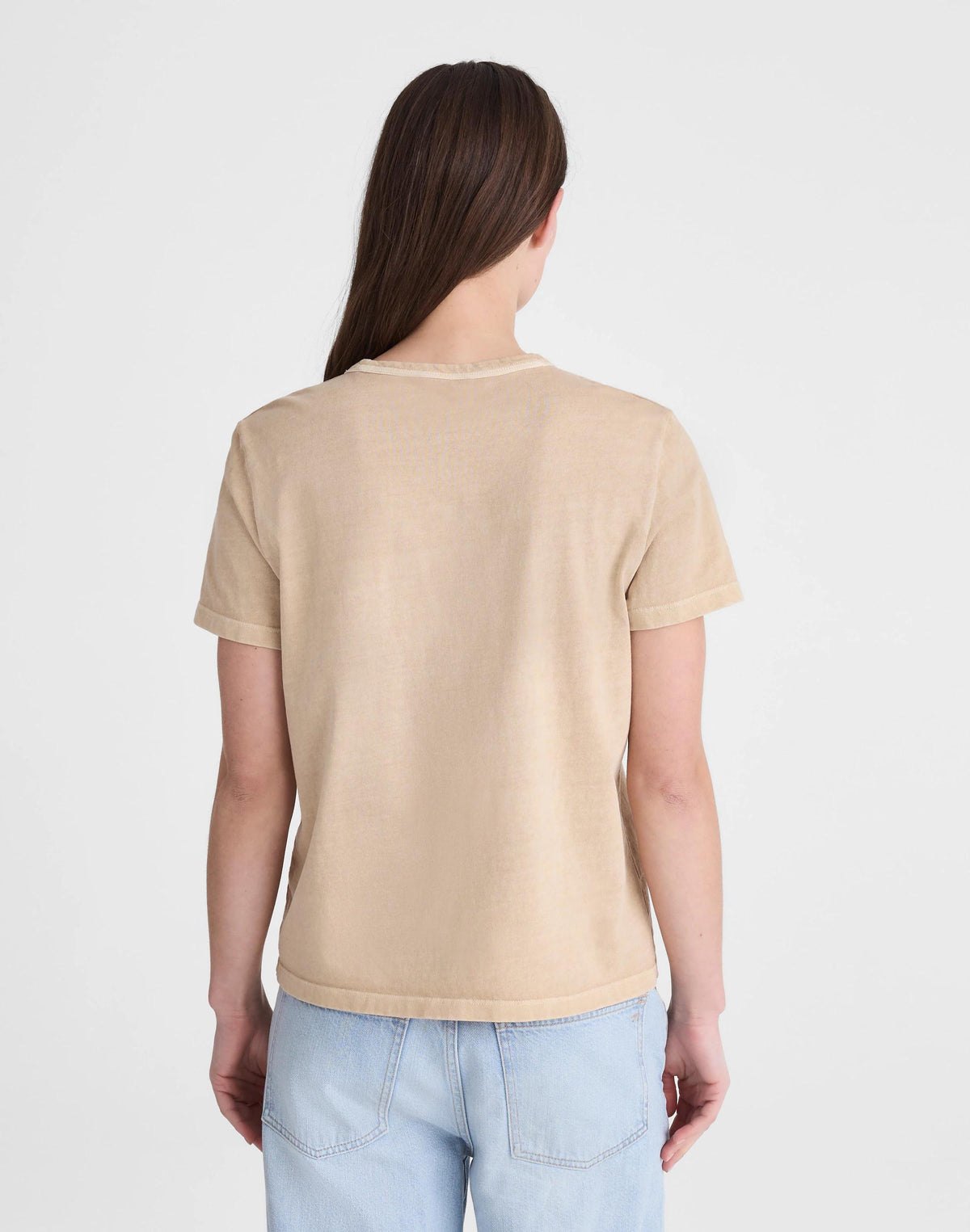 Madewell The Perfect Crewneck Tee in Allday Jersey Studio Beige