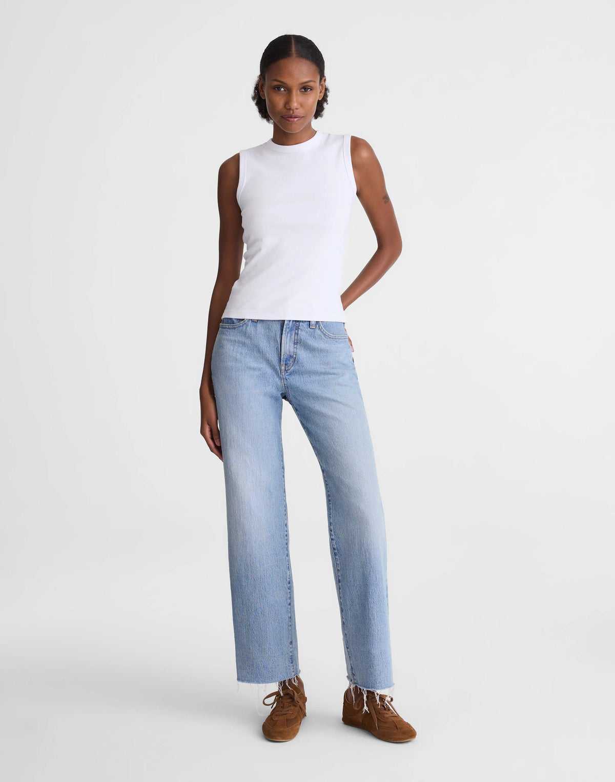 Madewell The '90s Shell Tank in Compact Cotton White