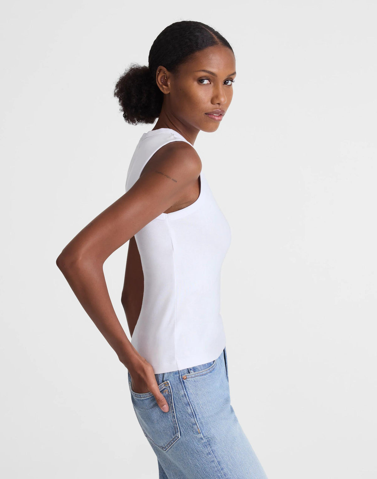 Madewell The '90s Shell Tank in Compact Cotton White