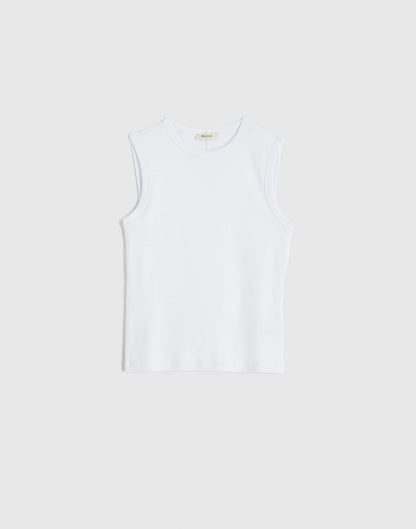 Madewell The '90s Shell Tank in Compact Cotton White