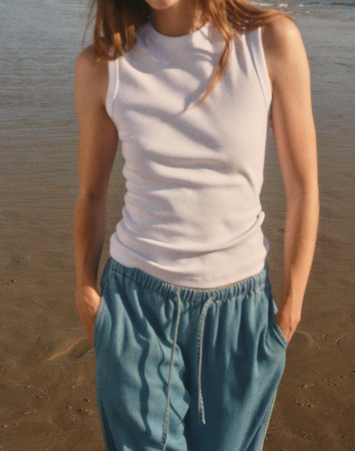 Madewell The '90s Shell Tank in Compact Cotton White