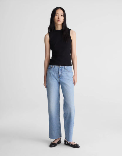 Madewell The '90s Shell Tank in Compact Cotton Jet Black