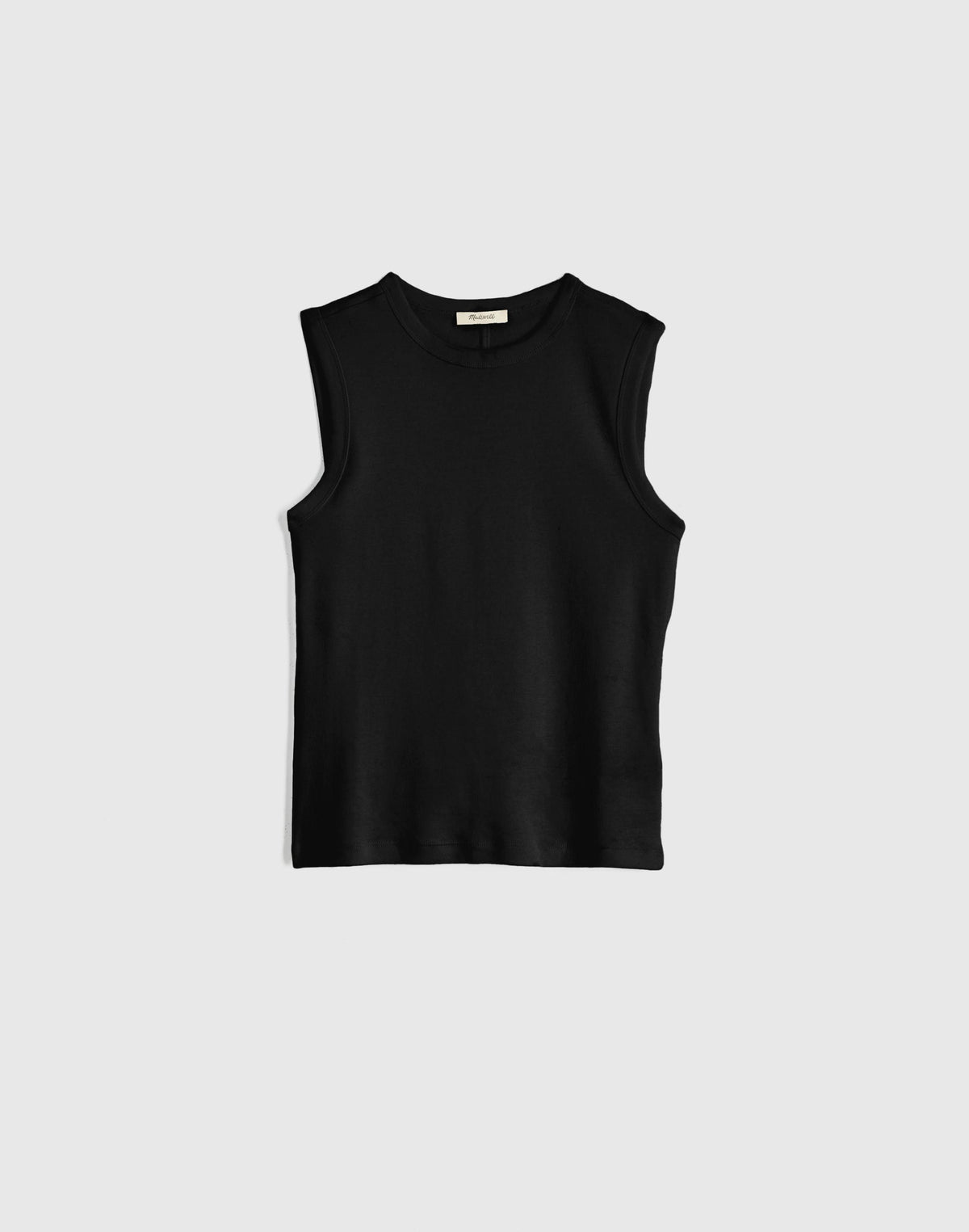 Madewell The '90s Shell Tank in Compact Cotton Jet Black
