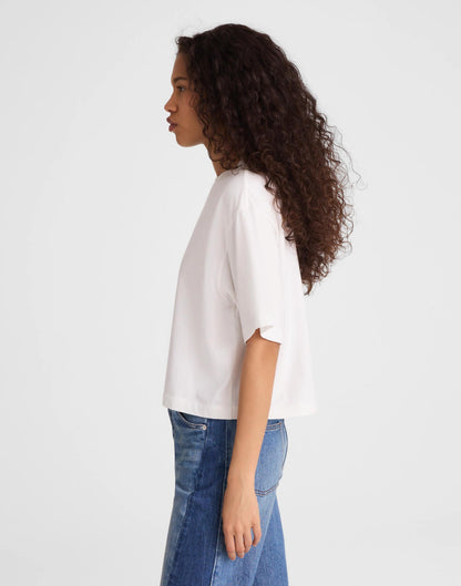 Madewell The Boxy Crop Tee in Allday Jersey White