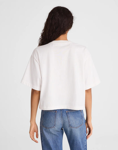 Madewell The Boxy Crop Tee in Allday Jersey White