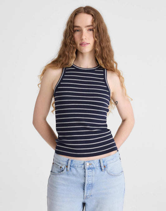 Madewell The Essential Tank in Utility Rib Classic Navy