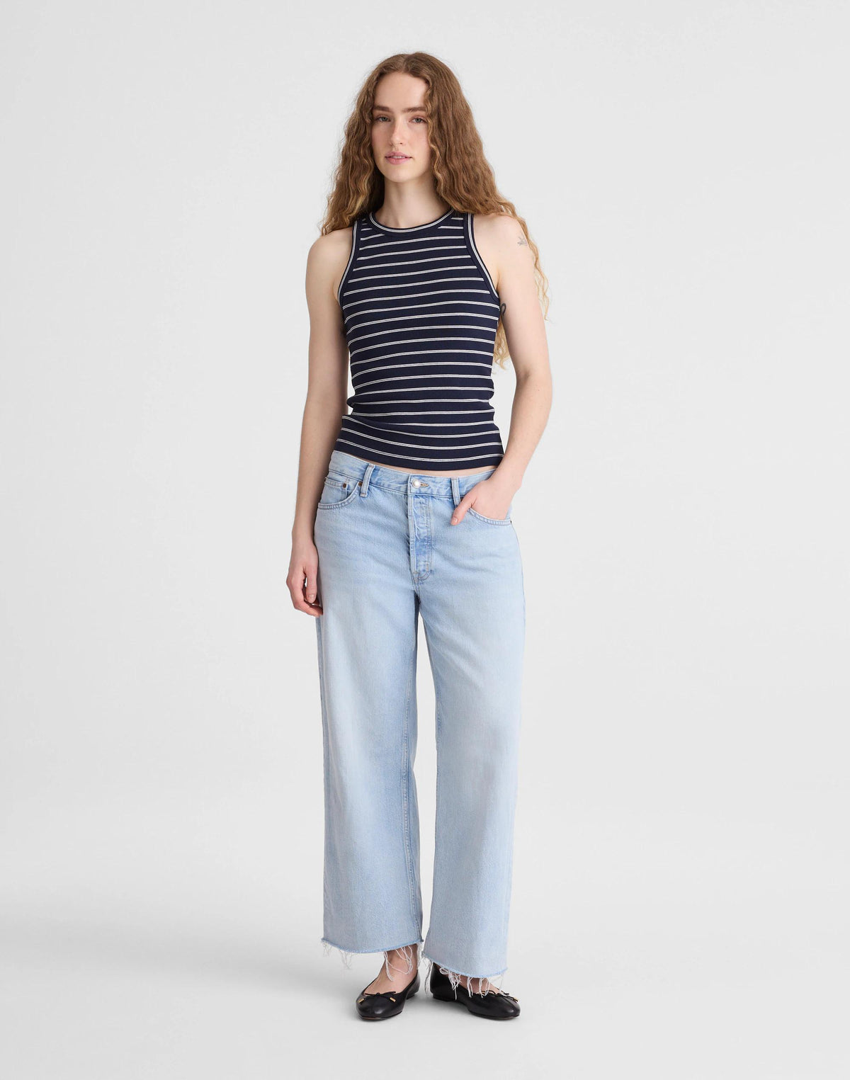 Madewell The Essential Tank in Utility Rib Classic Navy