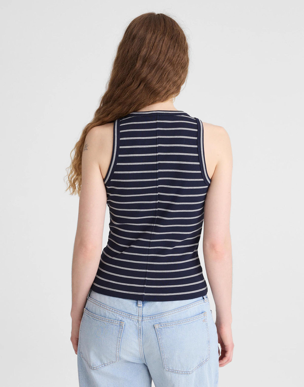 Madewell The Essential Tank in Utility Rib Classic Navy