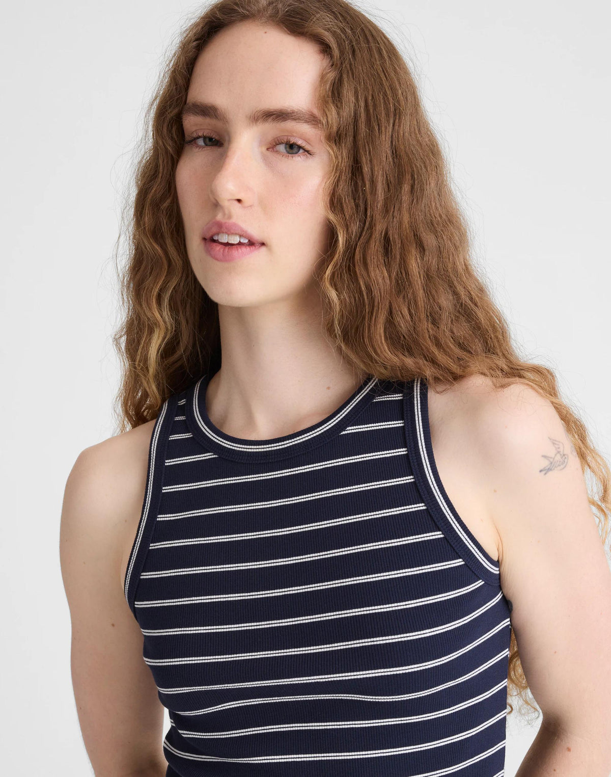 Madewell The Essential Tank in Utility Rib Classic Navy